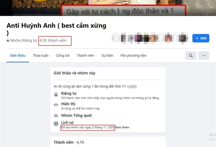 Huỳnh Anh bị lập group anti với lượng thành viên gia nhập khủng